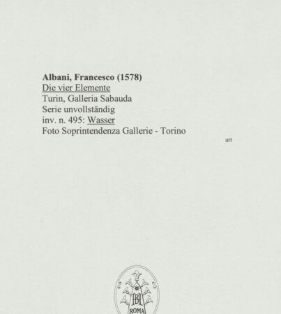 Rückseite von Soprintendenza Gallerie - Torino [https://www.deutsche-digitale-bibliothek.de/content/lizenzen/rv-ez/] Die vier ElementeWasser - , bh562069_recto. Foto.
