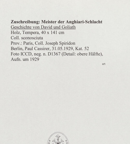 Rückseite von ICCD [https://www.deutsche-digitale-bibliothek.de/content/lizenzen/rv-fz/] David und Goliath - Gesamtansicht, bh563633_recto. Foto.