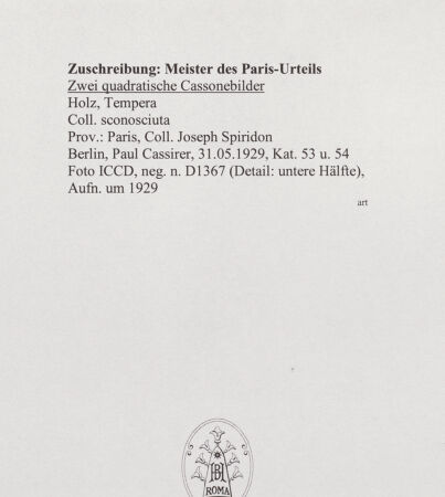 Rückseite von ICCD [https://www.deutsche-digitale-bibliothek.de/content/lizenzen/rv-fz/] Zwei quadratische Cassonebilder - , bh563634_recto. Foto.