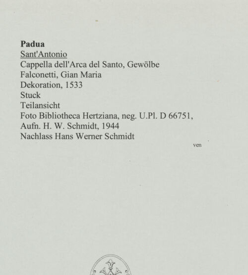 Rückseite von Bibliotheca Hertziana [https://www.deutsche-digitale-bibliothek.de/content/lizenzen/rv-fz/] Teilansicht, bh564179_recto. Foto: Schmidt, Hans Werner.