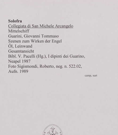 Rückseite von Sigismondi, Roberto [http://creativecommons.org/licenses/by-nc-sa/4.0/] Szenen zum Wirken der Engel - Gesamtansicht, bh564862_recto. Foto: Sigismondi, Roberto.