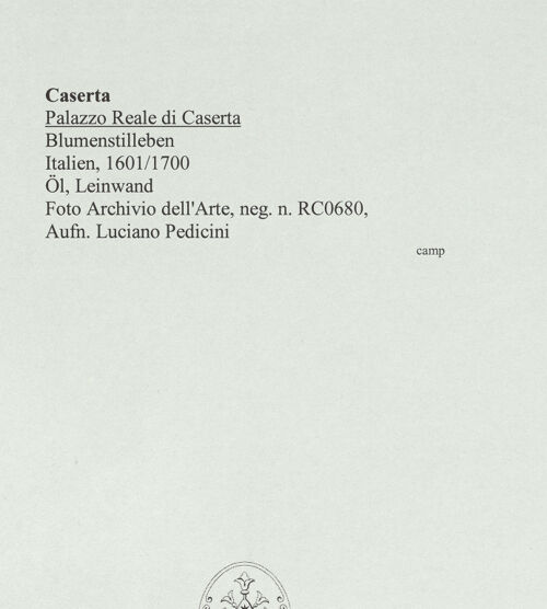 Rückseite von Archivio dell'Arte [https://www.deutsche-digitale-bibliothek.de/content/lizenzen/rv-ez/] Blumenstilleben - Gesamtansicht, bh565384_recto. Foto: Pedicini, Luciano.