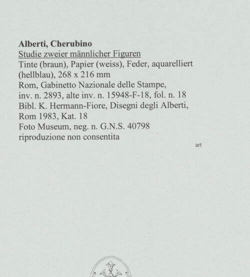 Rückseite von Rom, Gabinetto Nazionale delle Stampe [https://www.deutsche-digitale-bibliothek.de/content/lizenzen/rv-ez/] Studie zweier männlicher Figuren - , bh566152_recto. Foto.