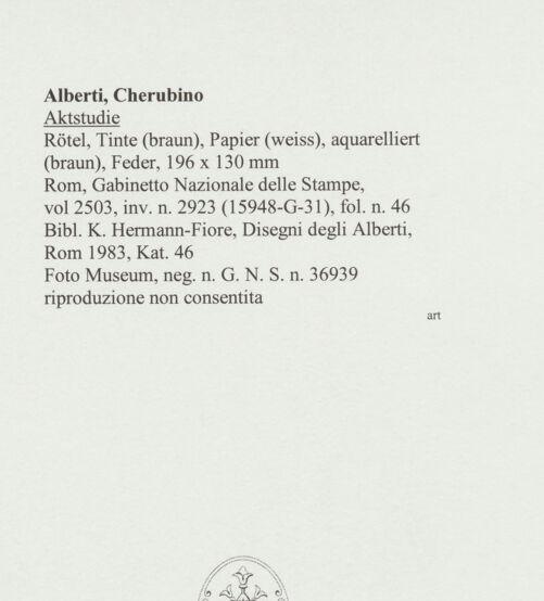 Rückseite von Rom, Gabinetto Nazionale delle Stampe [https://www.deutsche-digitale-bibliothek.de/content/lizenzen/rv-ez/] Aktstudie - , bh566178_recto. Foto.