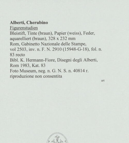 Rückseite von Rom, Gabinetto Nazionale delle Stampe [https://www.deutsche-digitale-bibliothek.de/content/lizenzen/rv-ez/] Figurenstudien - , bh566193_recto. Foto.