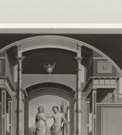 Rückseite von Staatliche Museen zu Berlin - Preußischer Kulturbesitz [http://creativecommons.org/publicdomain/mark/1.0/] Serie antiker Wandgemälde der Villa Negroni in RomWanddekoration mit Bacchus und Ariadne - , bh566860. Foto.