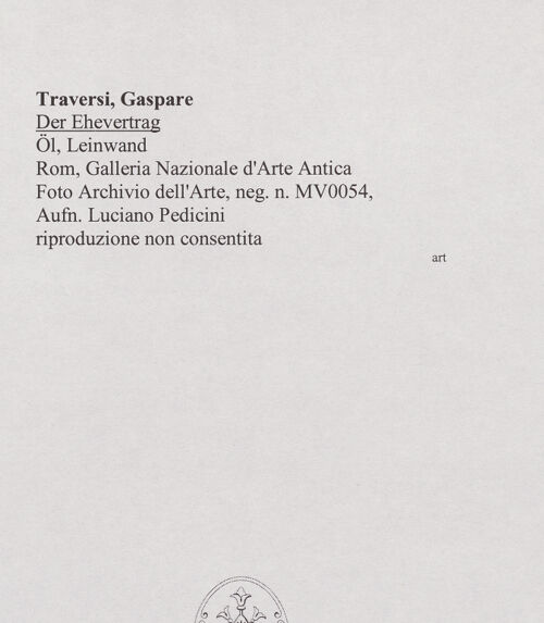 Rückseite von Archivio dell'Arte [https://www.deutsche-digitale-bibliothek.de/content/lizenzen/rv-ez/] Der Ehevertrag - Gesamtansicht ohne Rahmen, bh567006_recto. Foto: Pedicini, Luciano.