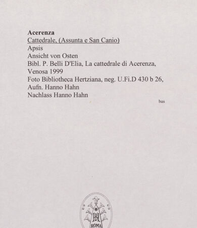 Rückseite von Bibliotheca Hertziana [http://creativecommons.org/licenses/by-nc-sa/4.0/] CattedraleOstfassade - Apsis des Presbyteriums von Osten, bh570193_recto. Foto: Hahn, Hanno.