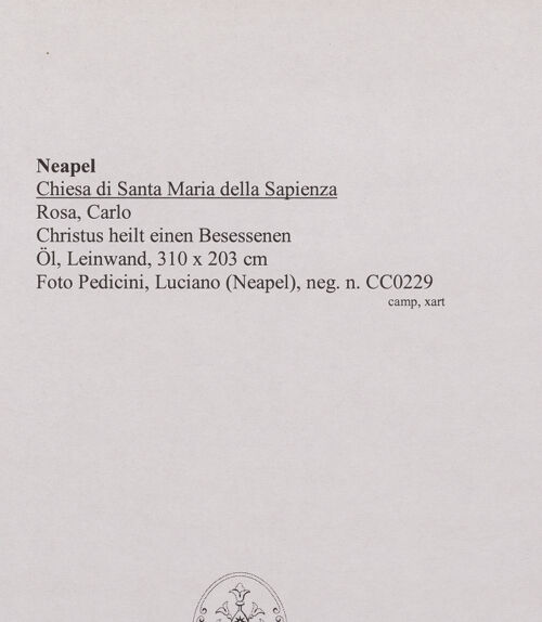 Rückseite von Pedicini, Luciano [https://www.deutsche-digitale-bibliothek.de/content/lizenzen/rv-fz/] Christus heilt einen Besessenen - Gesamtansicht, bh570542_recto. Foto: Pedicini, Luciano.