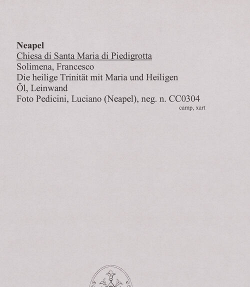 Rückseite von Pedicini, Luciano [https://www.deutsche-digitale-bibliothek.de/content/lizenzen/rv-ez/] Die heilige Trinität mit Maria (Quaternität) und Heiligen - Gersamtansicht, bh570543_recto. Foto: Pedicini, Luciano.