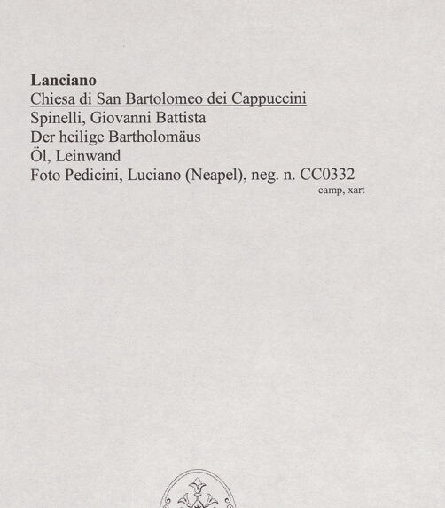 Rückseite von Pedicini, Luciano [https://www.deutsche-digitale-bibliothek.de/content/lizenzen/rv-ez/] Heiliger Bartholomäus - Gesamtansicht, bh570545_recto. Foto: Pedicini, Luciano.