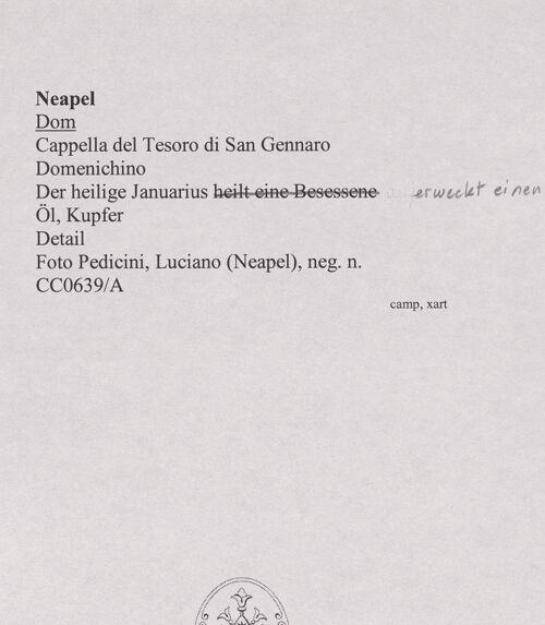 Rückseite von Pedicini, Luciano [https://www.deutsche-digitale-bibliothek.de/content/lizenzen/rv-ez/] Auferweckung eines Toten durch den heiligen Januarius - Detail, bh570547_recto. Foto: Pedicini, Luciano.