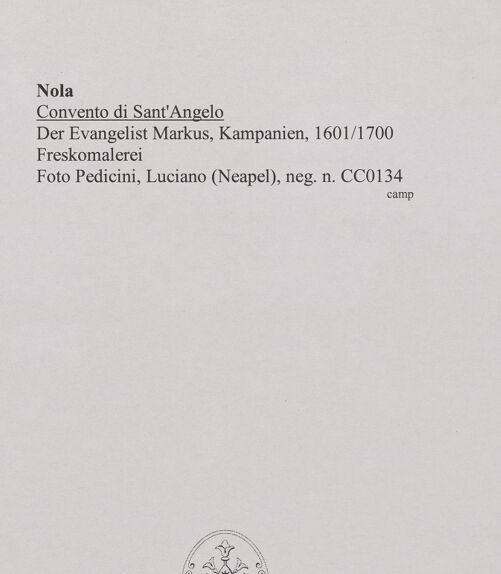 Rückseite von Pedicini, Luciano [https://www.deutsche-digitale-bibliothek.de/content/lizenzen/rv-ez/] Evangelist Markus - Gesamtansicht, bh570558_recto. Foto: Pedicini, Luciano.