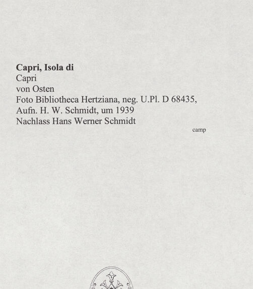 Rückseite von Bibliotheca Hertziana [https://www.deutsche-digitale-bibliothek.de/content/lizenzen/rv-fz/] Stadt von Osten, bh570655_recto. Foto: Schmidt, Hans Werner.