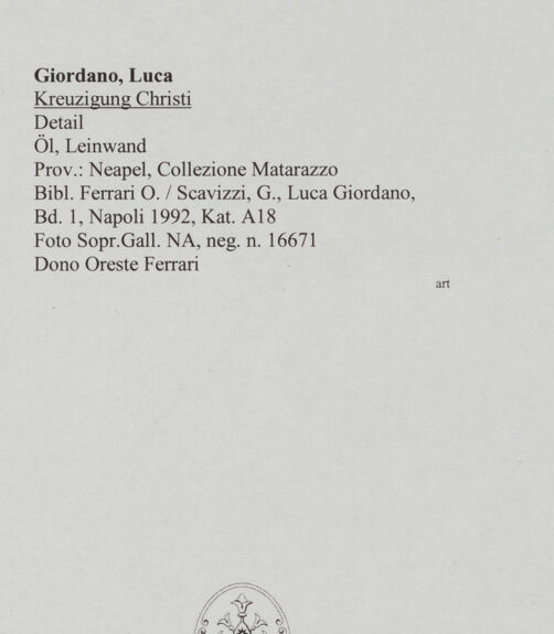 Rückseite von Soprintendenza Gallerie - Napoli [https://www.deutsche-digitale-bibliothek.de/content/lizenzen/rv-ez/] Kreuzigung Christi - Detail, bh571978_recto. Foto.