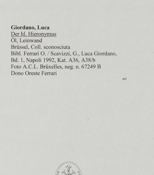 Rückseite von A.C.L. Bruxelles [https://www.deutsche-digitale-bibliothek.de/content/lizenzen/rv-ez/] Der heilige Hieronymus - , bh572005_recto. Foto.