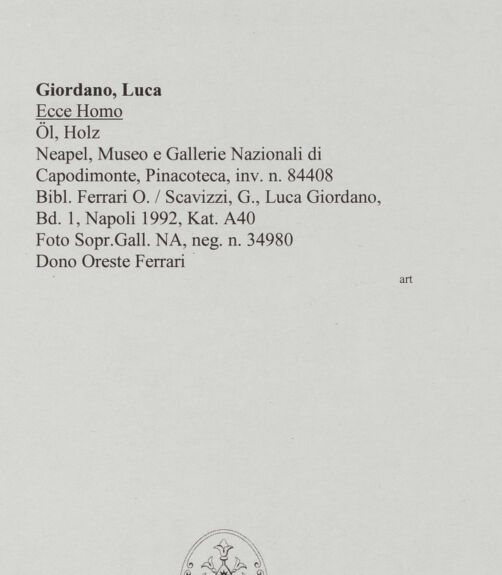 Rückseite von Soprintendenza Gallerie - Napoli [https://www.deutsche-digitale-bibliothek.de/content/lizenzen/rv-ez/] Ecce Homo - , bh572006_recto. Foto.