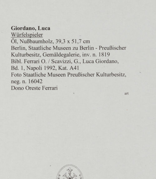 Rückseite von Staatliche Museen Preußischer Kulturbesitz [https://www.deutsche-digitale-bibliothek.de/content/lizenzen/rv-ez/] Würfelspieler - , bh572007_recto. Foto.