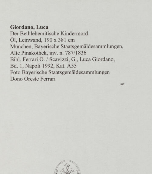 Rückseite von Bayerische Staatsgemäldesammlungen [https://www.deutsche-digitale-bibliothek.de/content/lizenzen/rv-ez/] Der Bethlehemitische Kindermord - , bh572015_recto. Foto.