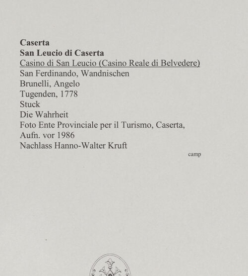 Rückseite von Ente Provinciale per il Turismo, Caserta [https://www.deutsche-digitale-bibliothek.de/content/lizenzen/rv-ez/] TugendenWahrheit - Gesamtansicht, bh576868_recto. Foto.