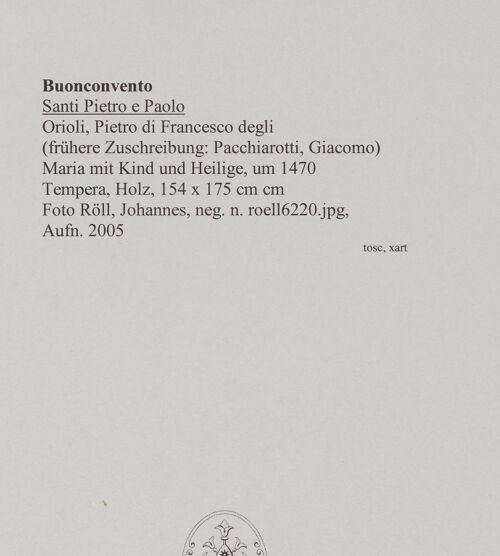 Rückseite von Röll, Johannes [https://rightsstatements.org/page/CNE/1.0/] Maria mit Kind und Heilige - Gesamtansicht, bh577802_recto. Foto: Röll, Johannes.