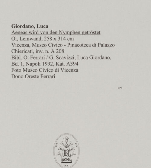 Rückseite von Museo Civico di Vicenza [https://www.deutsche-digitale-bibliothek.de/content/lizenzen/rv-ez/] Aeneas wird von den Nymphen getröstet - , bh579492_recto. Foto.