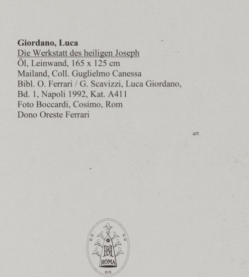 Rückseite von Boccardi, Cosimo, Rom [https://www.deutsche-digitale-bibliothek.de/content/lizenzen/rv-ez/] Die Werkstatt des heiligen Joseph - , bh579506_recto. Foto.