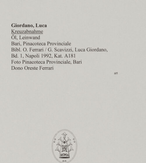 Rückseite von Pinacoteca Provinciale di Bari [https://www.deutsche-digitale-bibliothek.de/content/lizenzen/rv-ez/] Kreuzabnahme - , bh579636_recto. Foto.