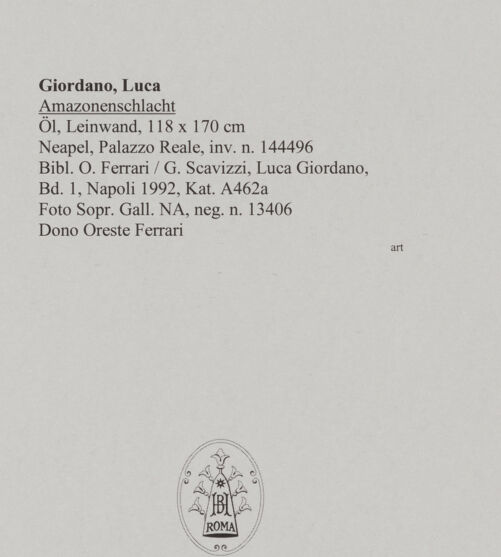 Rückseite von Sopr. Gall. NA [https://www.deutsche-digitale-bibliothek.de/content/lizenzen/rv-ez/] Amazonenschlacht - , bh579746_recto. Foto.