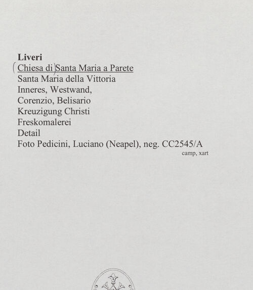 Rückseite von Pedicini, Luciano [https://www.deutsche-digitale-bibliothek.de/content/lizenzen/rv-fz/] Kreuzigung Christi - Detail, bh582176_recto. Foto: Pedicini, Luciano.