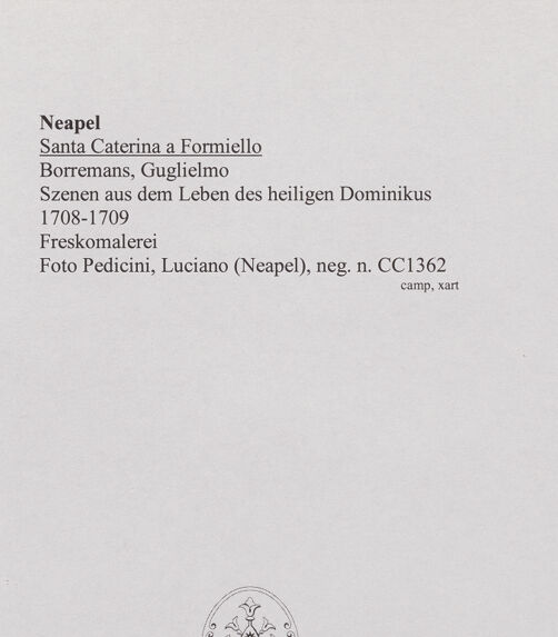 Rückseite von Pedicini, Luciano [https://www.deutsche-digitale-bibliothek.de/content/lizenzen/rv-ez/] Szenen aus dem Leben des heiligen Dominikus - Gesamtansicht, bh582204_recto. Foto: Pedicini, Luciano.