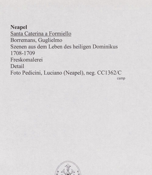 Rückseite von Pedicini, Luciano [https://www.deutsche-digitale-bibliothek.de/content/lizenzen/rv-ez/] Szenen aus dem Leben des heiligen Dominikus - Der heilige Dominikus vertreibt die Sarazenen (?), bh582207_recto. Foto: Pedicini, Luciano.