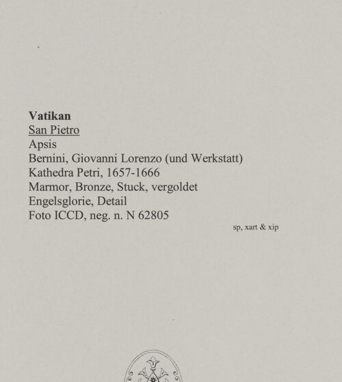 Rückseite von ICCD [https://www.deutsche-digitale-bibliothek.de/content/lizenzen/rv-ez/] Cathedra PetriEngelsglorie - Detail, bh582689_recto. Foto.