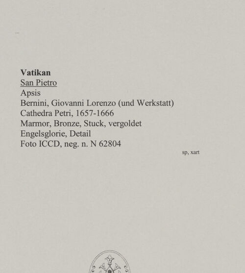 Rückseite von ICCD [https://www.deutsche-digitale-bibliothek.de/content/lizenzen/rv-ez/] Cathedra PetriEngelsglorie - Detail, bh582691_recto. Foto.