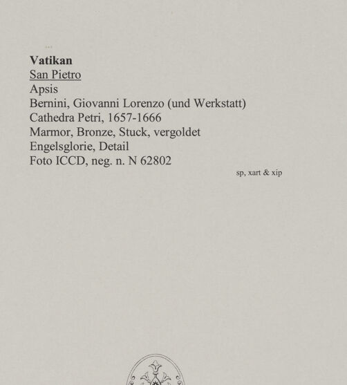 Rückseite von ICCD [https://www.deutsche-digitale-bibliothek.de/content/lizenzen/rv-ez/] Cathedra PetriEngelsglorie - Detail, bh582692_recto. Foto.