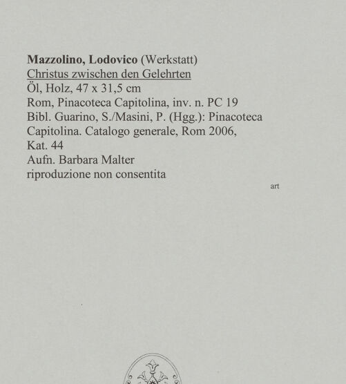 Rückseite von unbekannt [https://www.deutsche-digitale-bibliothek.de/content/lizenzen/rv-ez/] Christus zwischen den Gelehrten - , bh584186_recto. Foto: Malter, Barbara.