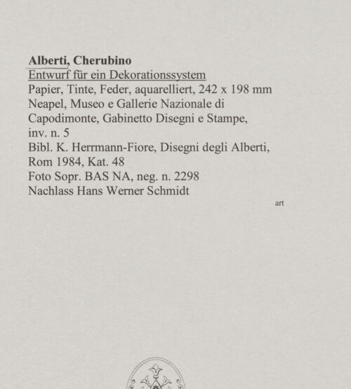 Rückseite von Sopr. BAS NA [https://www.deutsche-digitale-bibliothek.de/content/lizenzen/rv-ez/] Entwurf für ein Dekorationssystem - , bh584232_recto. Foto.