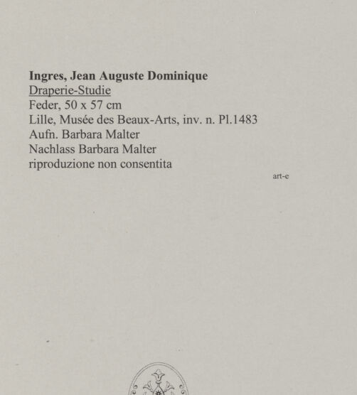 Rückseite von unbekannt [https://www.deutsche-digitale-bibliothek.de/content/lizenzen/rv-ez/] Draperie-Studie - , bh585357_recto. Foto: Malter, Barbara.