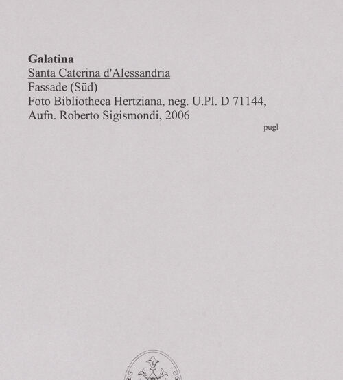 Rückseite von Bibliotheca Hertziana [http://creativecommons.org/licenses/by-nc-sa/4.0/] Santa Caterina d'AlessandriaSüdfassade - Südseite von Südwesten, bh585656_recto. Foto: Sigismondi, Roberto.
