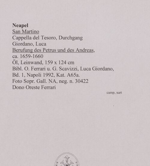 Rückseite von Sopr. Gall. NA [https://www.deutsche-digitale-bibliothek.de/content/lizenzen/rv-ez/] Berufung des Petrus und des Andreas - Gesamtansicht, bh586367_recto. Foto.