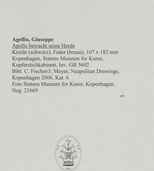 Rückseite von Statens Museum for Kunst, Kopenhagen [https://www.deutsche-digitale-bibliothek.de/content/lizenzen/rv-ez/] Apollo bewacht seine Herde - , bh586477_recto. Foto.
