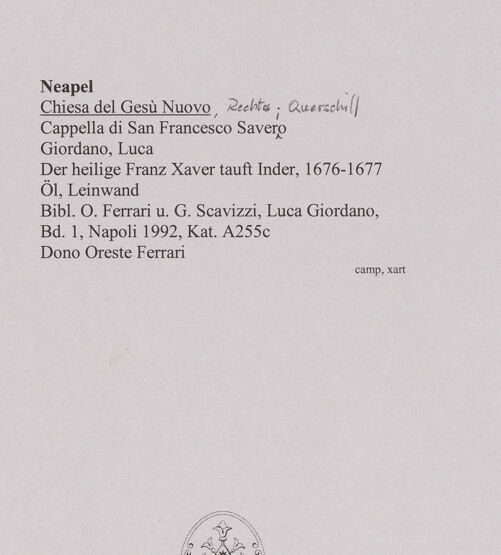 Rückseite von unbekannt [https://www.deutsche-digitale-bibliothek.de/content/lizenzen/rv-ez/] Der heilige Franz Xaver tauft Inder - Gesamtansicht, bh586736_recto. Foto.