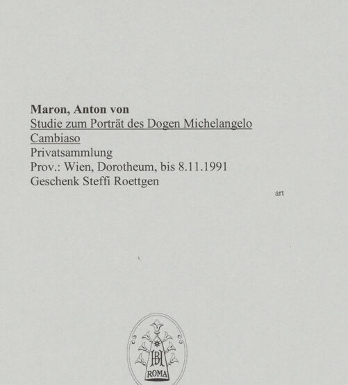 Rückseite von unbekannt [https://www.deutsche-digitale-bibliothek.de/content/lizenzen/rv-ez/] Studie zum Porträt des Dogen Michelangelo Cambiaso - , bh588530_recto. Foto.