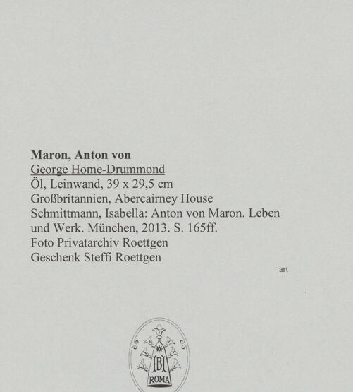 Rückseite von Roettgen, Steffi [https://www.deutsche-digitale-bibliothek.de/content/lizenzen/rv-ez/] George Home-Drummond - , bh588533_recto. Foto.