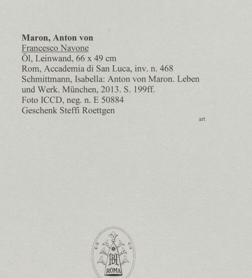 Rückseite von ICCD [https://www.deutsche-digitale-bibliothek.de/content/lizenzen/rv-ez/] Francesco Navone - , bh588546_recto. Foto.