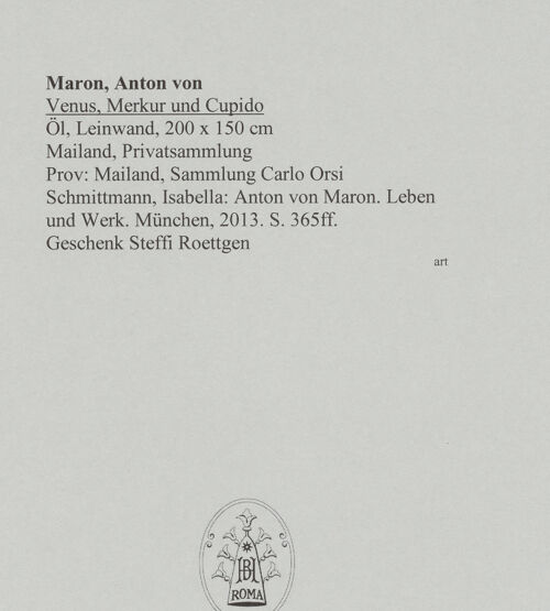 Rückseite von unbekannt [https://www.deutsche-digitale-bibliothek.de/content/lizenzen/rv-ez/] Venus, Merkur und Cupido - , bh588566_recto. Foto.