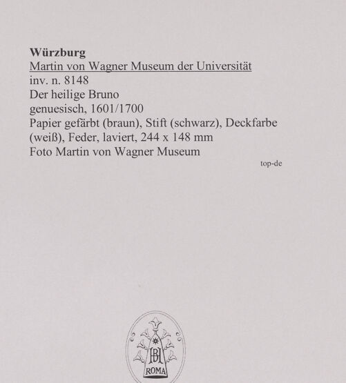 Rückseite von Martin von Wagner Museum [https://www.deutsche-digitale-bibliothek.de/content/lizenzen/rv-ez/] Der heilige Bruno - , bh588727_recto. Foto.