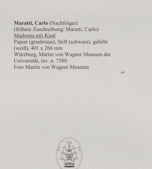 Rückseite von Martin von Wagner Museum [https://www.deutsche-digitale-bibliothek.de/content/lizenzen/rv-ez/] Madonna mit Kind - , bh588748_recto. Foto.