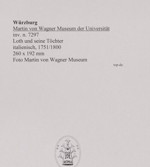 Rückseite von Martin von Wagner Museum [https://www.deutsche-digitale-bibliothek.de/content/lizenzen/rv-ez/] Loth und seine Töchter - , bh588843_recto. Foto.