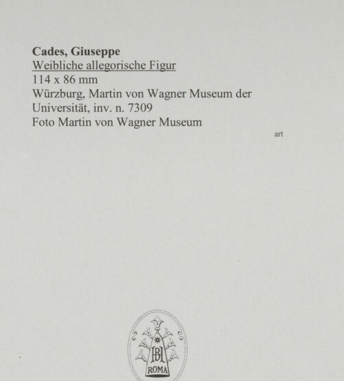 Rückseite von Martin von Wagner Museum [https://www.deutsche-digitale-bibliothek.de/content/lizenzen/rv-ez/] Weibliche allegorische Figur - , bh588894_recto. Foto.